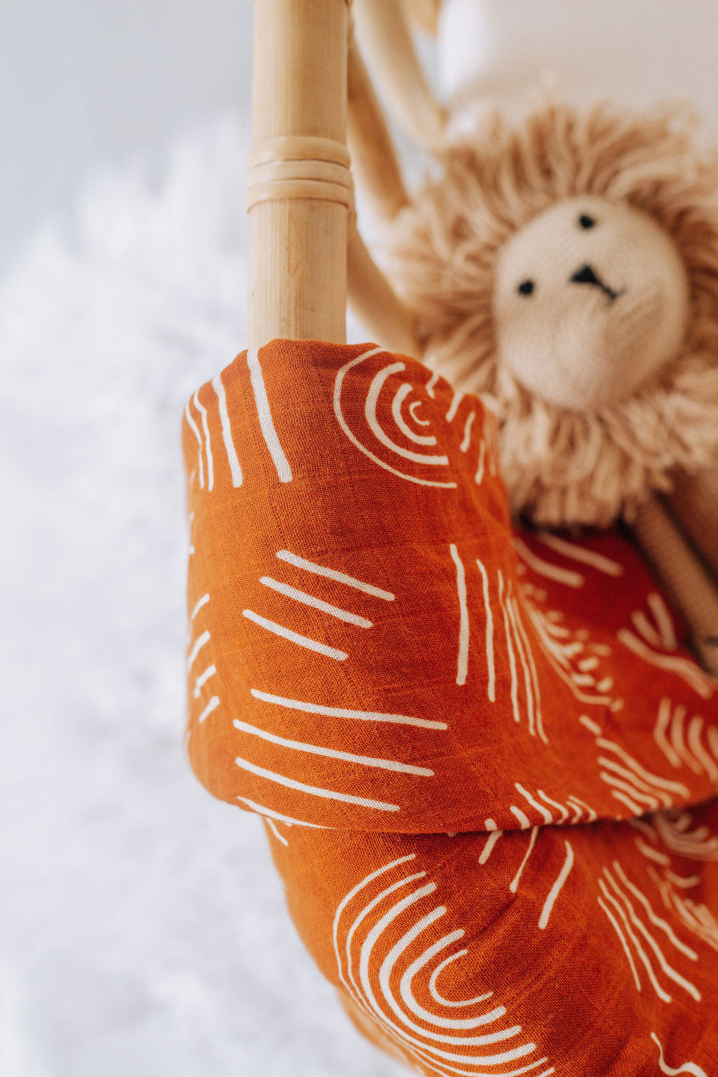 Bamboo Cotton Swaddle Blanket | Rust